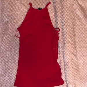 Red halter tank